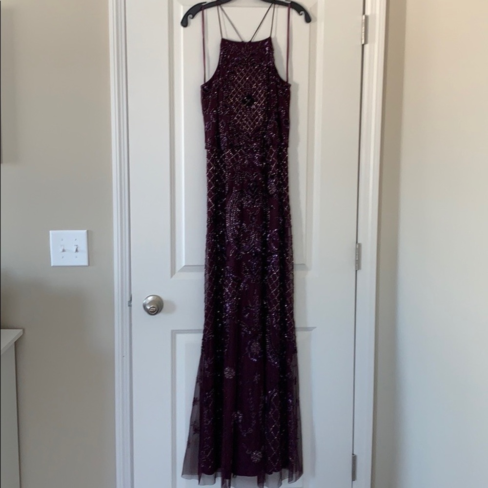 Adrianna Papell Beaded Halter Dress